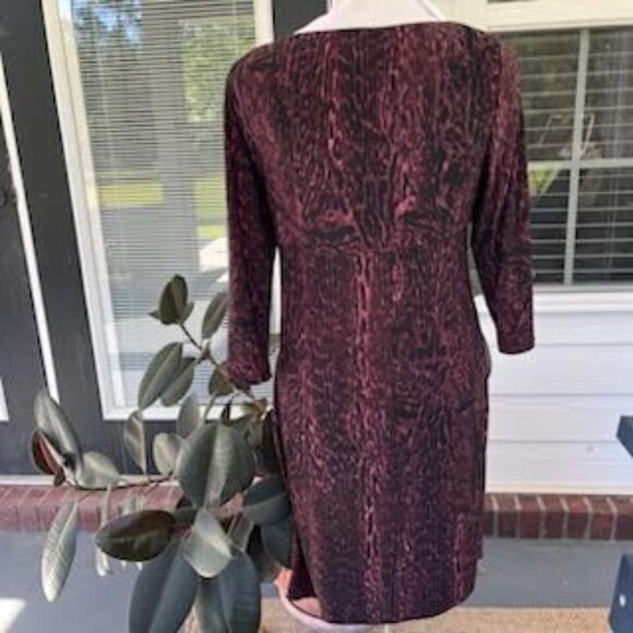 Lauren Ralph Lauren Stretch Jersey Knit Leopard Dress Print Size 10 Midi - Picture 7 of 12